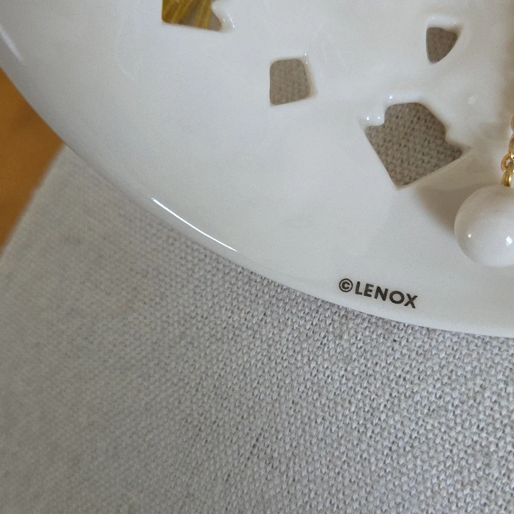 Lenox Florentine And Pearl  Porcelain Bell Ornament - Picture 4 of 4